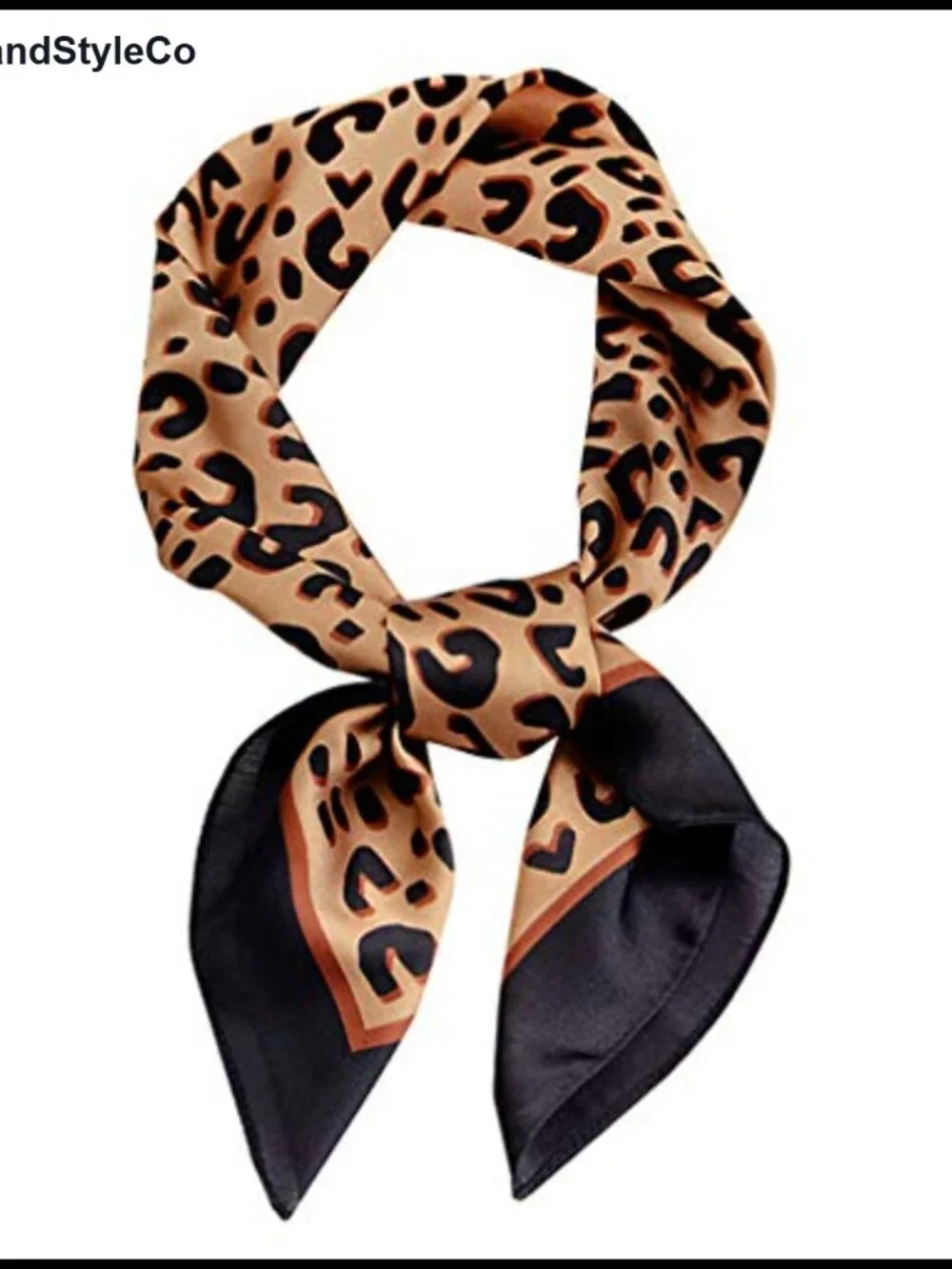 Silk Touch Leopard Print Square Scarf for Women Hair Neck Head